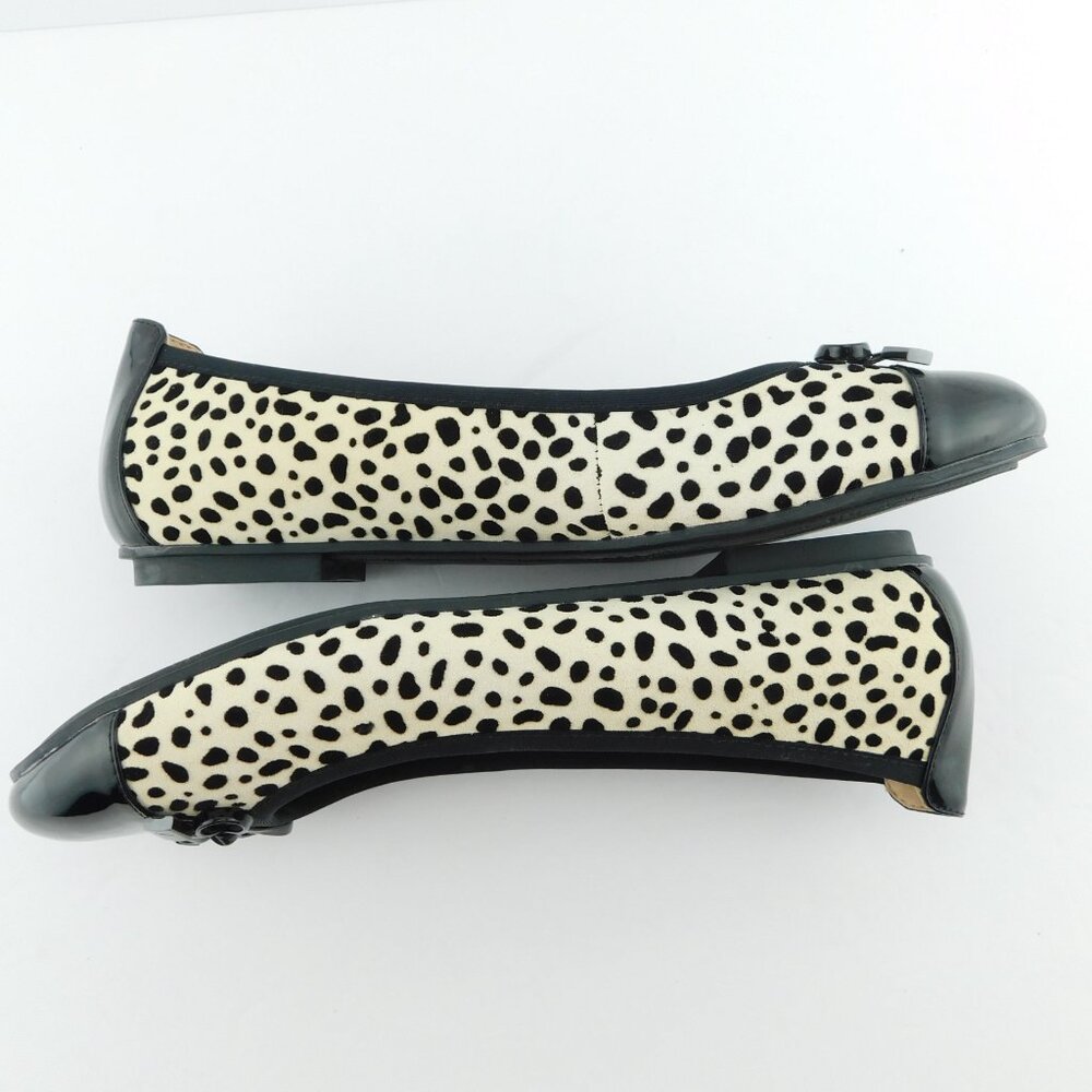 Unworn VIONIC Black Patent Cap Toe Bow Snow Leopard Ballet Flats 8.5 - Picture 4 of 7